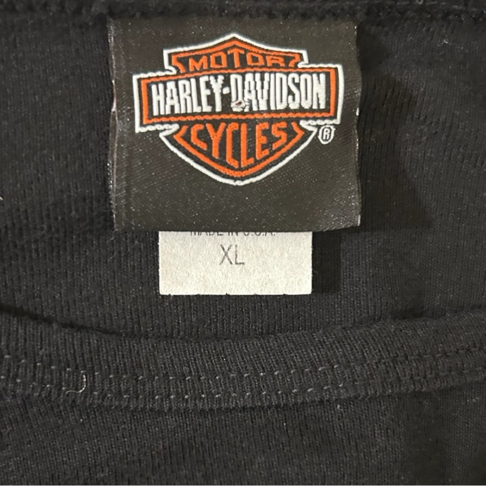 Harley-Davidson Black Long Sleeve Tee with Fiery Motorcycle Graphic - Picture 6 of 6